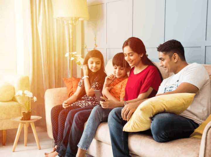 Indian Family Watching Multicast IPTV